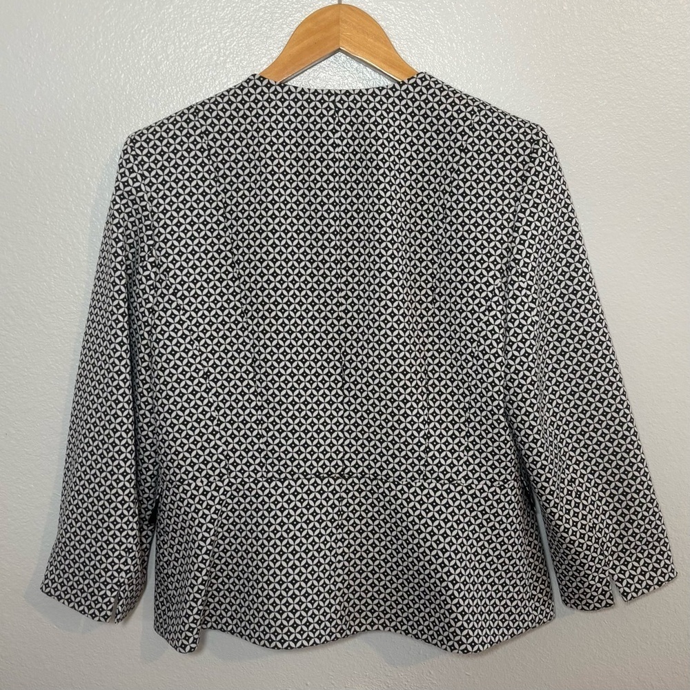 Kasper Women's Black and White Blazer Size 8 Monochrome Patterned - Picture 5 of 11